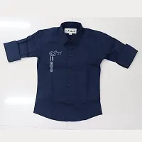 FRAUS Boy's Cotton Fullsleeve Casual Classic Collar Shirt (Dark Blue) Size:-13-14 Years-thumb3