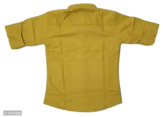 FRAUS Boy's Cotton Fullsleeve Casual Classic Collar Shirt (Dark Yellow) Size:-3-4 Years-thumb2