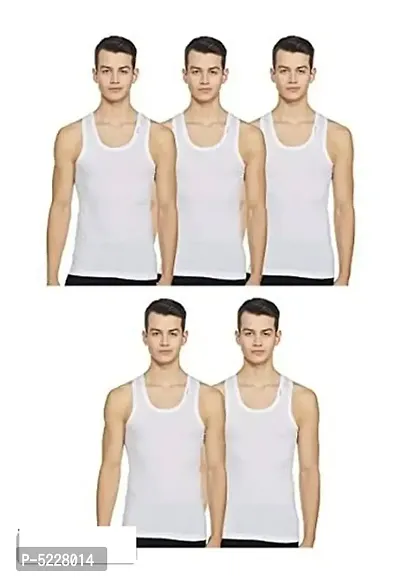 Pack Of 5 - Men's Cotton Vests-thumb0