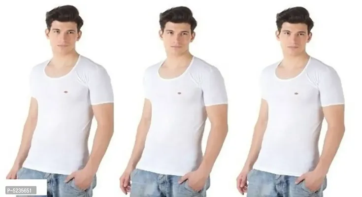 PACK OF 3 - Men's 100% Daylong Half Sleeve Vests RNS-thumb0