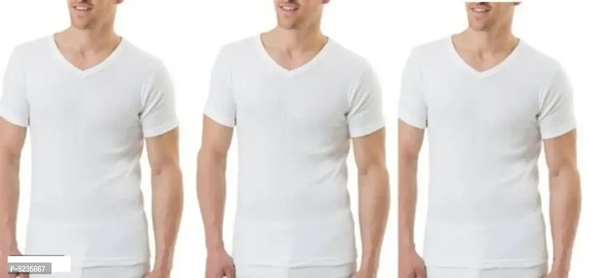 PACK OF 3 - Men's 100% Undershirt Half Sleeve Vests-thumb0