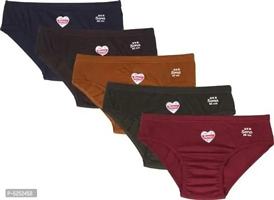 PACK OF 5 - Women's Regular Plain Panties