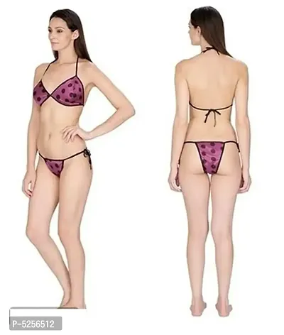 Women's Soft Printed Bikini Lingerie Set-thumb0
