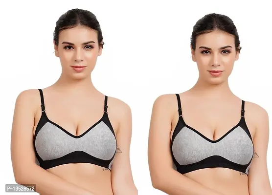 Stylish  Cotton Solid Bras For Women Pack Of 2
