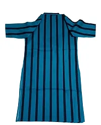 Ethnic Cotton Short Kurti for Girls  Women Office, Casual Wear  Regular Fit (Blue and Black)-thumb1