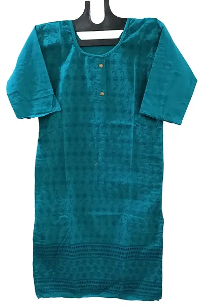 Chiken Work A-LINE Kurti (RAMA)