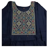 Ethnic Designer Embroidered Nrck Work Cotton Kurti for Girls  Women Casual Wear  Regular fit-thumb2