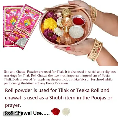 Honbon Red Roli with Chawal for Traditional Indian Occasion and Pooja Purpose Religious  Spiritual Item Pooja Supplies Roli Tilka-Tikka  Chawal for Bhaiya Dooj  Durga Pooja 100Packets 660GM-thumb4