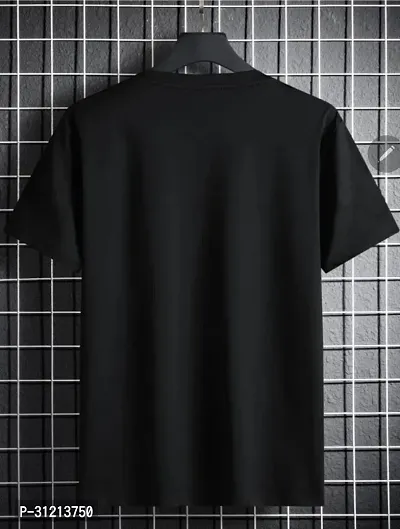 Stylish Black Polyester Printed Short Sleeves Tees For Men-thumb2