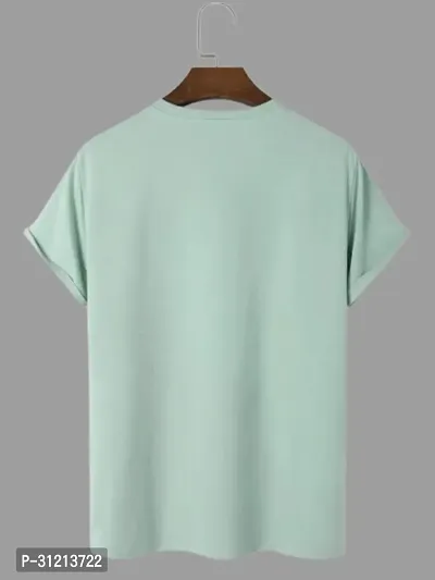 Stylish Turquoise Polyester Printed Short Sleeves Tees For Men-thumb2