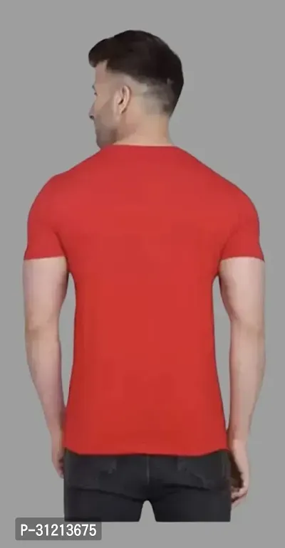 Stylish Red Polyester Printed Short Sleeves Tees For Men-thumb2