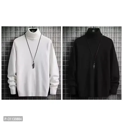 Elegant Acrylic Wool Solid Sweatshirts For Men- Pack Of 2-thumb0