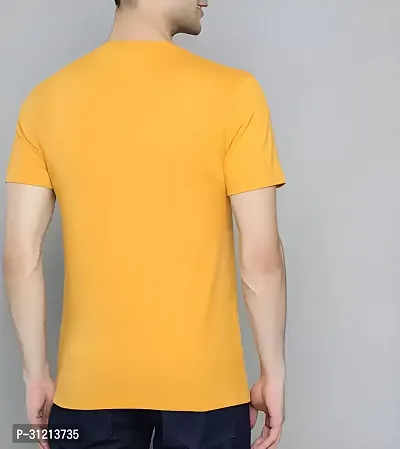 Stylish Yellow Polyester Printed Short Sleeves Tees For Men-thumb2