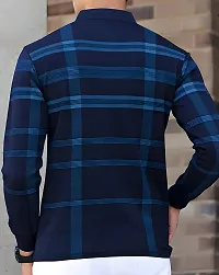 Stylish Blue Polyester Printed Long Sleeves Tees For Men-thumb1