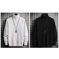 Elegant Acrylic Wool Solid Sweatshirts For Men- Pack Of 2-thumb1