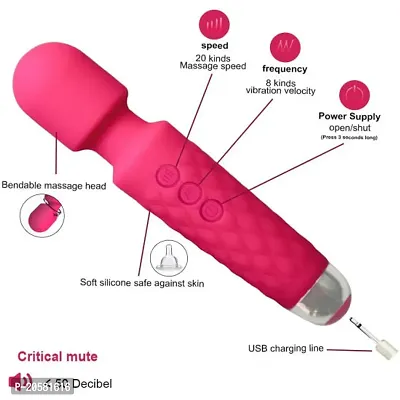 ALL IN ONE ELECTRONICS-Personal Body Massager for Women, Men, Rechargeable Wireless Vibration Machine for Female with 20 Vibration Modes, 8 Speeds and Water Resistant, Flexible Head .-thumb4