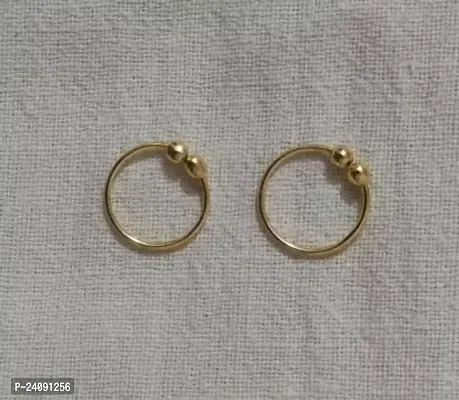Gold-plated, Rhodium Plated Brass, Metal, Alloy, Stone Nose Ring PACK OF2