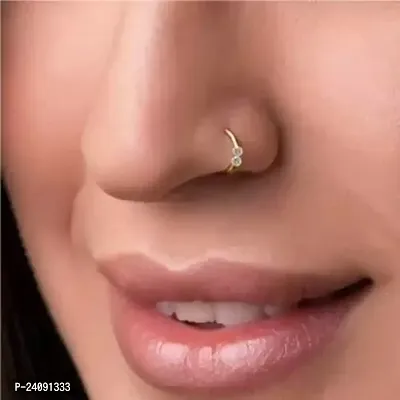 Cubic Zirconia, Diamond Gold-plated Plated Brass Nose Ring
