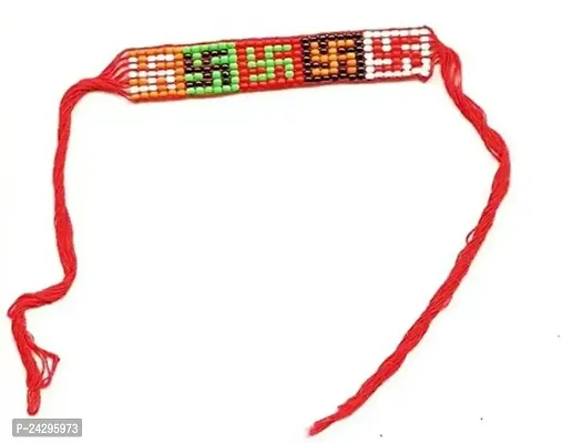 Swastik Band Bracelet Fashion Beaded Swastik Red Bracelet for Girls Boys-thumb0