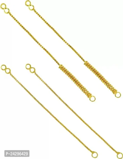 Traditional Ear Chain Gold Plated Kan Chain Combo for Women  Girls Ear Thread Brass, Metal, Alloy Ear Thread
