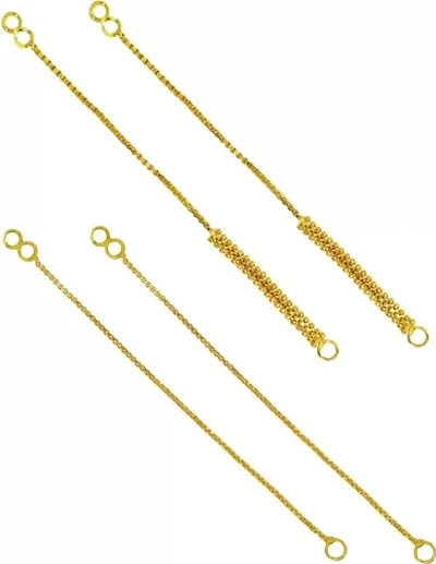 Traditional Ear Chain Plated Kan Chain Combo for Women Girls Ear Thread Brass, Metal, Alloy Ear Thread