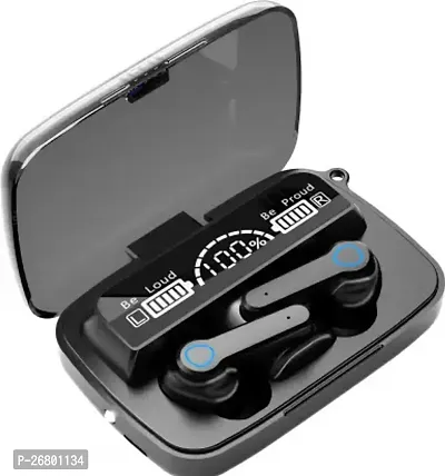 Stylish M-19 Tws Wireless Bluetooth Earphone With Led Battery Indicator Display Bluetooth Headset Black, True Wireless-thumb0