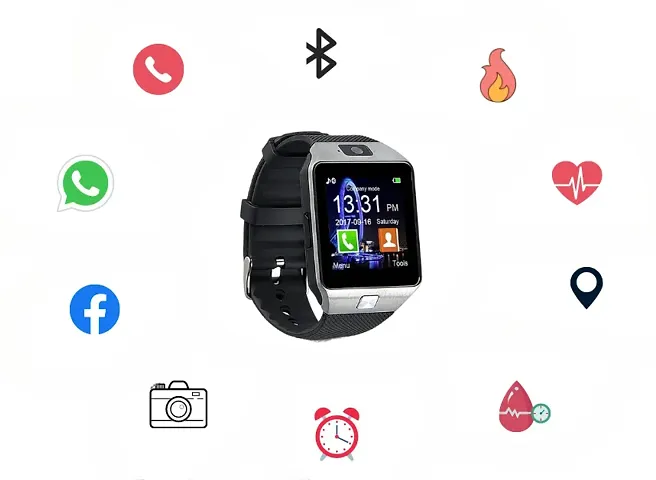 09 Bluetooth Smart Watch Camera Sim Slot For Smartwatch(Muticolour Strap, Free)