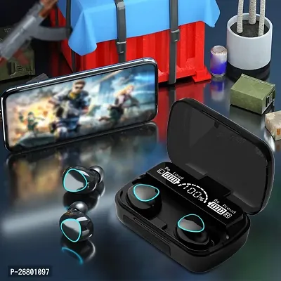 Stylish M10 Bluetooth 5.1 Wireless Earbuds Touch Waterproof Ip7X Led Digital Display Bluetooth Gaming Headset Black, In The Ear