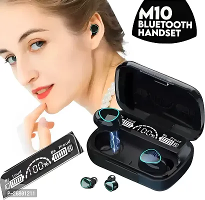 Stylish M10 Tws 2200 Mah Power Bank Charging Box Earbuds With Mic Bluetooth Headset Black, True Wireless-thumb4