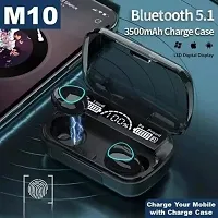 Stylish M10 Earbuds, Ipx7 Waterproof, 2200Mah Battery And 100 Hrs Playtime Led Screen Bluetooth Headset Black, True Wireless-thumb2