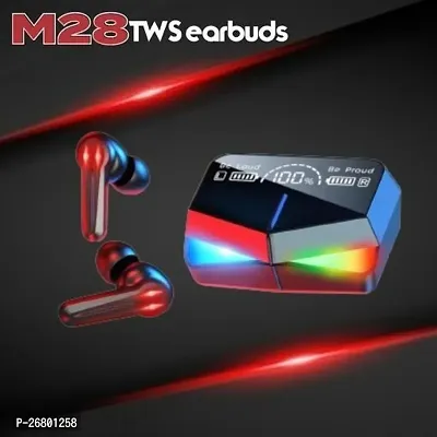 Stylish M28_ Earbuds Upto 48 Hoursbluetooth 5.184 Earbuds Bluetooth Headset Multicolor, True Wireless-thumb0