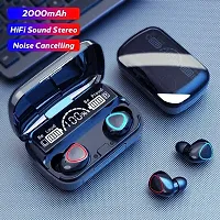 Stylish M10 Earbuds, Ipx7 Waterproof, 2200Mah Battery And 100 Hrs Playtime Led Screen Bluetooth Headset Black, True Wireless-thumb3
