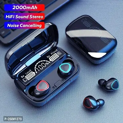 Stylish M10 Earbuds, Ipx7 Waterproof, 2200Mah Battery And 100 Hrs Playtime Led Screen Bluetooth Headset Black, True Wireless-thumb4