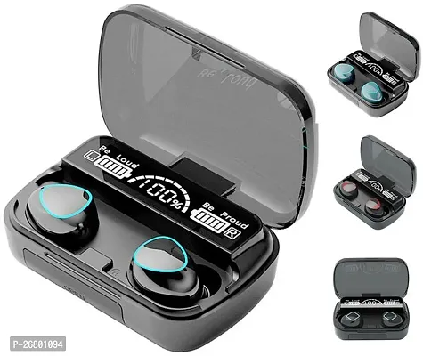 Stylish M10 Tws Bluetooth 5.1 Earphone Charging Box Wireless Tws Stereo Sports Bluetooth Headset Black, True Wireless-thumb0