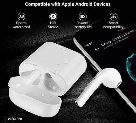 i7s Twins Wireless Bluetooth Earbuds with Mic Bluetooth Headset Earbud Bluetooth Headset  (White, True Wireless)-thumb4