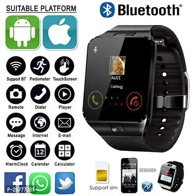 Dz9 Smart Watch With Camera, Touch Screen, Sim Card,Pedometer and Sd Card Support Smartwatch(Multicolor Strap, Free)-thumb0