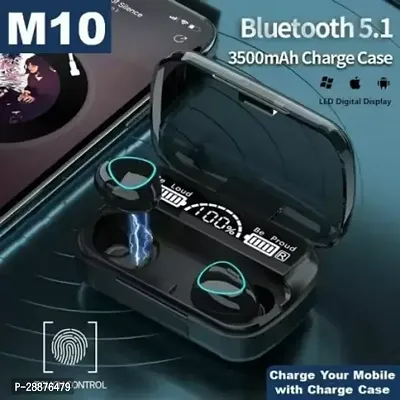 Seashot NEW M10 Earbuds/TWS/BT Wireless/Buds 5.3 Earbuds Bluetooth Headset  (Black, True Wireless)75-thumb0