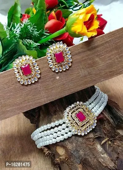 Pearls Set / Kundan Choker Set / Necklace / Choker Necklace for Women/ Kundan Choker Set/ Vintage / Bollywood Jewelry/ Indian Jewelry/ Gifts-thumb0
