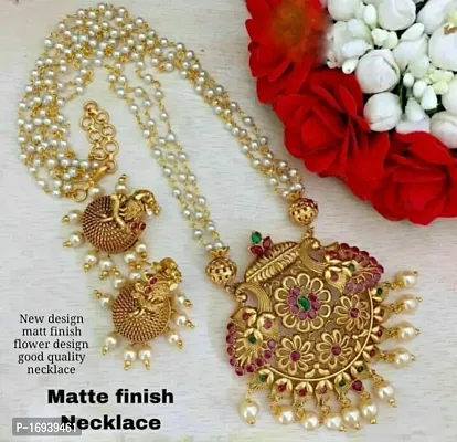 Beautiful South Indian Women Temple Necklace Set / Traditional Jewellery/ Gold Plated Fashion Jewelry/Designer Necklace Wedding Bridal Gift-thumb0