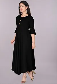 Trendy Black Ethnic Solid Flared Kurti For Women-thumb2