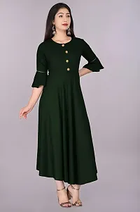 Trendy Green Ethnic Flared Kurti For Women-thumb1