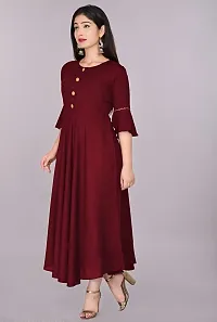 Trendy Maroon Ethnic Flared Kurti For Women-thumb1