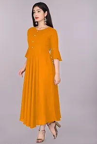 Trendy Yellow Ethnic Flared Kurti For Women-thumb2