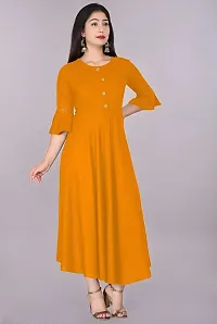 Trendy Yellow Ethnic Flared Kurti For Women-thumb3