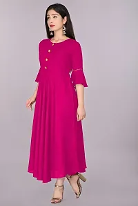 Trendy Pink Ethnic Flared Kurti For Women-thumb2