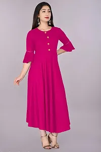 Trendy Pink Ethnic Flared Kurti For Women-thumb3