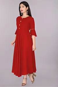 Trendy Red Ethnic Flared Kurti For Women-thumb3