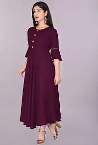 Trendy Magenta Ethnic Flared Kurti For Women-thumb2