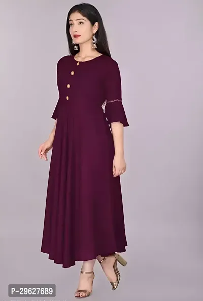 Trendy Magenta Ethnic Flared Kurti For Women-thumb3