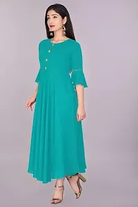 Trendy Green Ethnic Flared Kurti For Women-thumb3